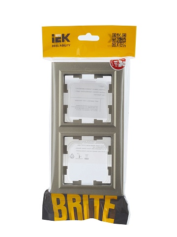 IEK BRITE Рамка 2-местная IP44 РУ-2-БрШ-44 шампань