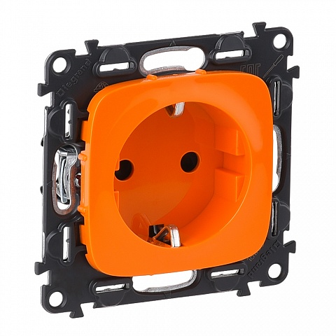 Legrand Valena ALLURE Оранжевый Розетка с/з, со шторками, безвин зажим