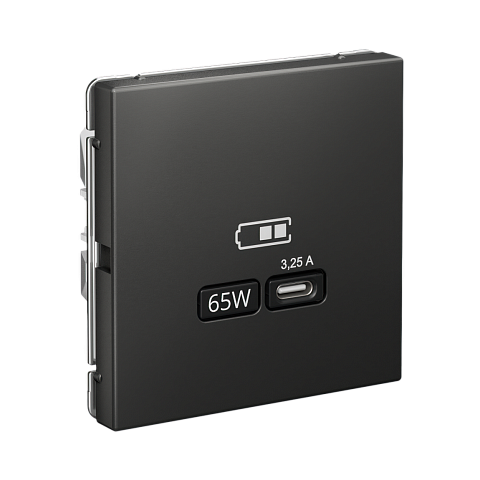Systeme Electric ArtGallery Базальт USB Розетка тип-С 65Вт высокоскор.заряд. QC, PD, механизм