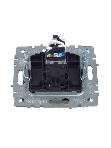 IEK BRITE Розетка компьютерная RJ45 кат.5E РК10-БрШ шампань