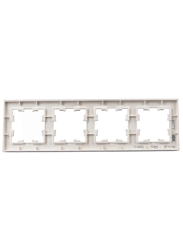IEK BRITE DECOR Розовый матовый стекло Рамка 4-мест. РУ-4-2-Бр