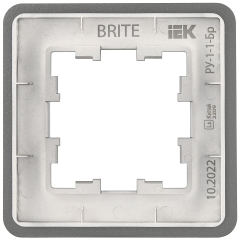 IEK BRITE DECOR Титан металл. скругл.угол Рамка 1-м РУ-1-1-Бр RE
