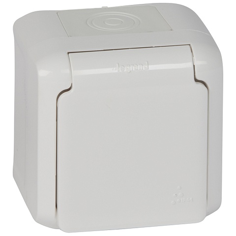 Legrand Quteo Белый Розетка с/з с шт IP44