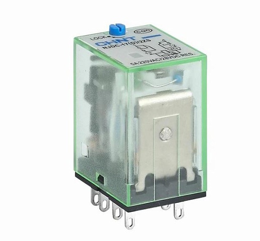 CHINT Промежуточное реле с кнопкой тестирования NJDC-17(D)/2Z 2 конт. с инд. LED 10А AC220В