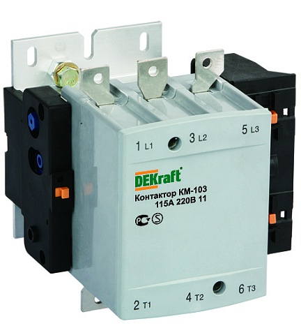 Dekraft Контактор 115А 380В АС3 1НО+1НЗ КМ-103