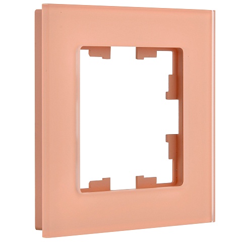 IEK BRITE DECOR Персик матовый стекло Рамка 1-мест. РУ-1-2-БрП