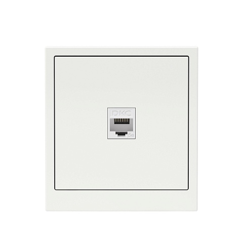 DKC KANT Компьютерная розетка RJ-45 без шторки, кат.5е одинарная, белая магнолия