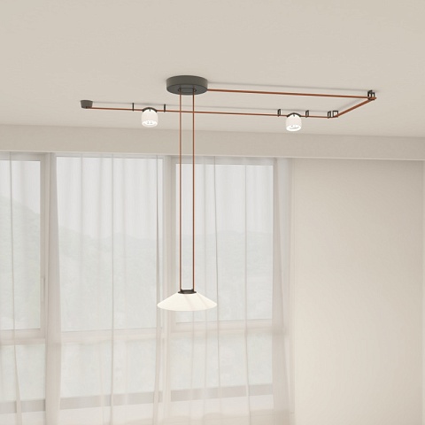 Denkirs DK5541-WH+BK Поворотный трековый светильник Belty Spot со светодиодом d100mm H107mm 48V 12W 38° 3000K IP20 белый с черным алюминий