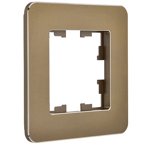 IEK BRITE DECOR Латунь металл. скругл.угол Рамка 1-м РУ-1-1-Бр RE