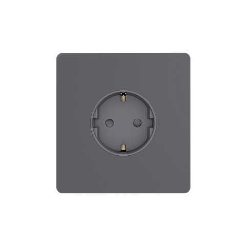 Systeme Electric Systeme Infinity Вулканический пепел Розетка с заземлением со шторками, 16А