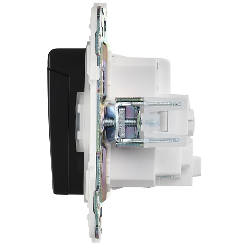 IEK SKANDY Черный Розетка с/з с защитными шторками и крышкой 16А IP44 SK-R11Bl