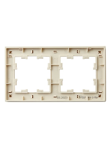 IEK BRITE DECOR Бежевый рифленый Рамка 2-м РУ-2-Бр
