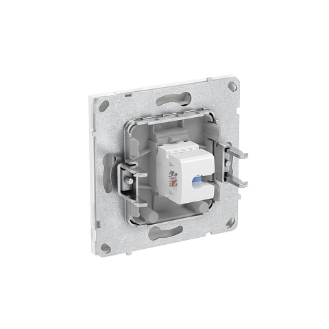DKC KANT Компьютерная розетка RJ-45 без шторки, кат.5е одинарная, белая магнолия