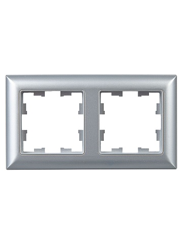 IEK BRITE DECOR Алюминий 3D-форма Рамка 2-м РУ-2-Бр