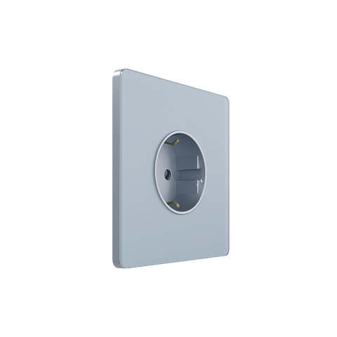 Systeme Electric Systeme Infinity Стальное небо Розетка с заземлением со шторками, 16А