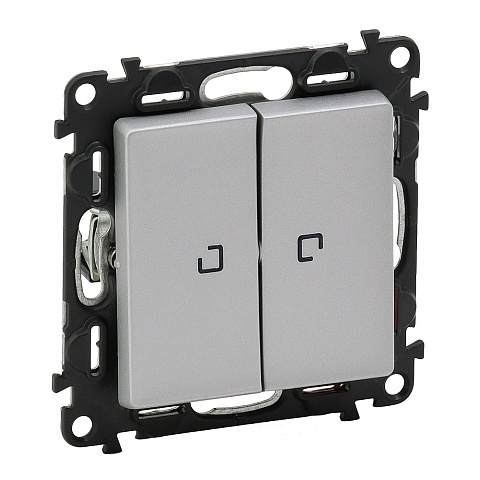 Legrand Valena LIFE DIY Алюм Выключатель 2-клавишный с подсветкой 10А 250В