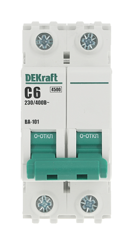 DEKraft ВА-101 Автоматический выключатель 2Р 6А (C) 4,5кА