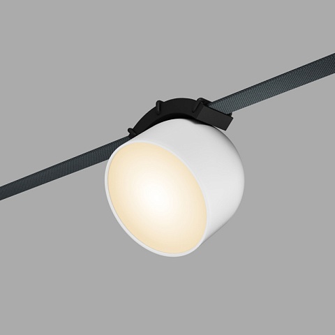 Denkirs DK5543-WH+BK Поворотный трековый светильник Belty Spot со светодиодом d100mm H107mm 48V 12W 120° 3000K IP20 белый с черным алюминий