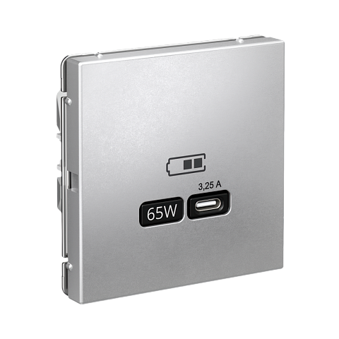 Systeme Electric ArtGallery Алюминий USB Розетка тип-С 65Вт высокоскор.заряд. QC, PD, механизм