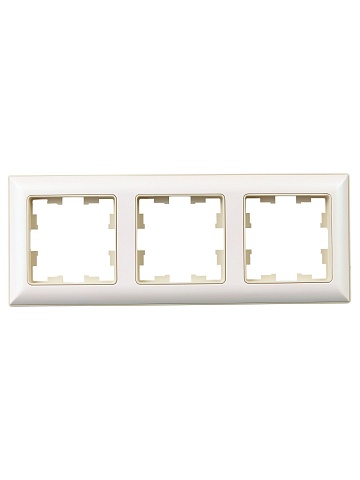 IEK BRITE DECOR Жемчуг/беж 3D-форма Рамка 3-мест. РУ-3-Бр
