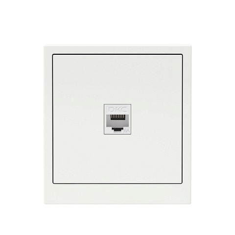 DKC KANT Компьютерная розетка RJ-45 без шторки, кат.6А одинарная,белая магнолия