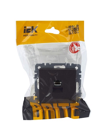IEK BRITE Розетка компьютерная RJ45 кат.5E РК10-БрТБ темная бронза