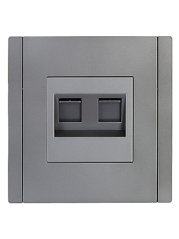 IEK FORTE&PIANO Сталь Розетка комп. 2-ая RJ45 кат.5E FP533