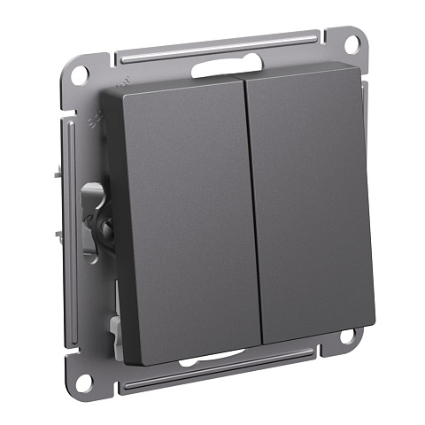 Systeme Electric AtlasDesign Базальт Переключатель 2-клавишный, сх.6/2, 10АХ, механизм