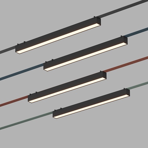 Denkirs DK5577-BK Трековый светильник Belty Linear со светодиодом L642mm H45mm 48V 24W 120° 3000K IP20 черный алюминий