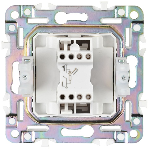 IEK SKANDY Серебряный Выключатель 1-клавишный с индикацией 10А SK-V07S
