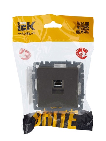 IEK BRITE Розетка компьютерная RJ45 кат.5E РК10-БрШ шампань