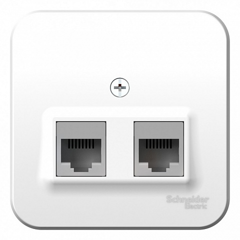 SE Blanca наруж Бел Розетка 2-ая компьютерная RJ45, кат.5E, изолир. пластина