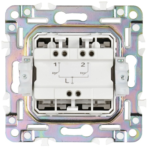IEK SKANDY Никель Выключатель жалюзи 10А SK-V12N