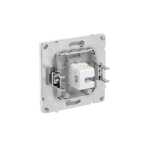 DKC KANT Компьютерная розетка RJ-45 без шторки, кат.6А одинарная,белая магнолия