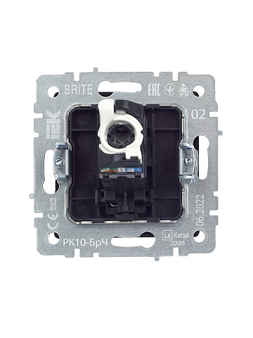 IEK BRITE Розетка компьютерная RJ45 кат.5E РК10-БрЧ черный