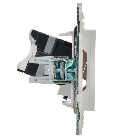 IEK SKANDY Арктический белый Розетка компьютерная двойная RJ45 кат.5E SK-K03W