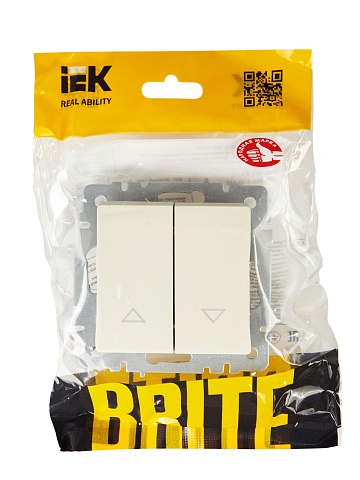 IEK BRITE Выключатель жалюзи 10А ВС10-1-5-БрКр бежевый