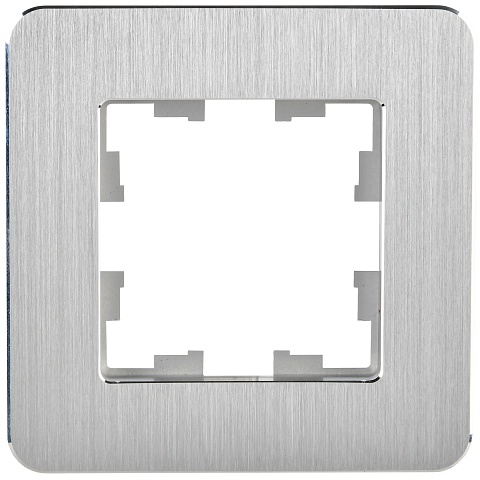 IEK BRITE DECOR Алюминий/алюм металл. скругл.угол Рамка 1-мест. РУ-1-1-Бр RE AL