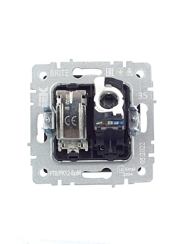 IEK BRITE Розетка двойная TV+RJ45 кат.5E РТВ/РК12-БрМ маренго