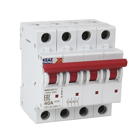 КЭАЗ OptiDin ВМ63Р Выключатель нагрузки 4P 40A   AC (BM63P-440-УХЛ3)