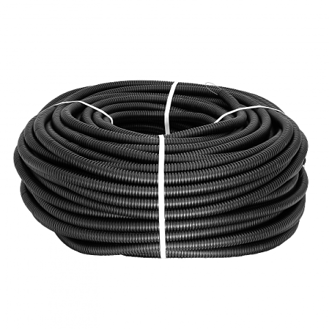 EKF PROxima Труба гофр. ПНД Plast с зондом d16мм (25м.) черная