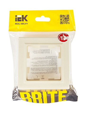 IEK BRITE Рамка 1-местная IP44Р У-1-БрКр-44 бежевый