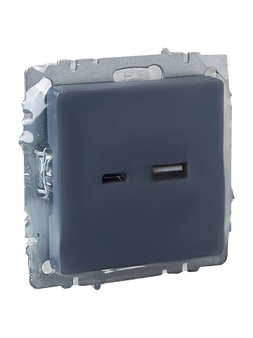IEK BRITE Роз. USB A+C 18Вт РЮ11-1-БрМ мар.