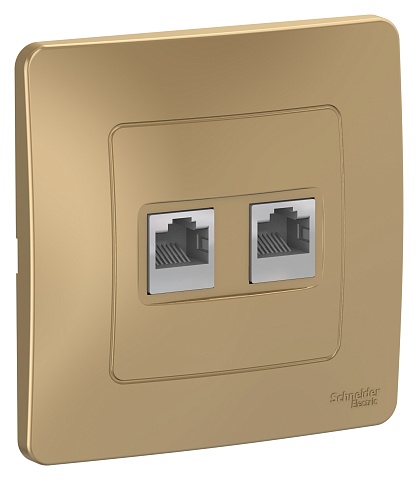 SE Blanca внутр Титан Розетка 2-ая КОМП/ТЛФ, RJ45+RJ11