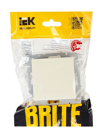 IEK BRITE Выключатель 1-клавишный 10А ВС10-1-0-БрКр бежевый