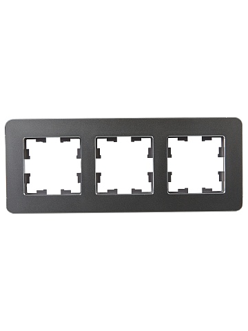 IEK BRITE DECOR Титан металл. скругл.угол Рамка 3-м РУ-3-1-Бр RE