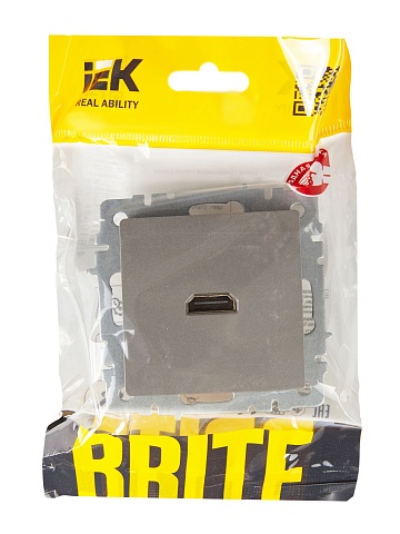 IEK BRITE Розетка HDMI РHDMI-0-БрС сталь