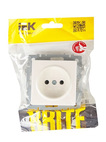 IEK BRITE Розетка 1-местная без заземления без защитных шторок 10А РС10-1-0-БрЖ жемчуг