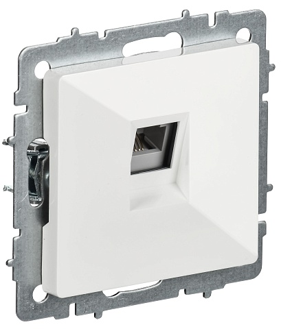 IEK BRITE BASE Белый Розетка телефонная RJ11 РТ10-БрБ