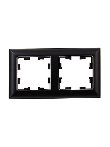 IEK BRITE DECOR Черный/хром 3D-форма Рамка 2-мест. РУ-2-Бр